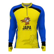 Camiseta Japa Pesca Mar Negro Manga Longa