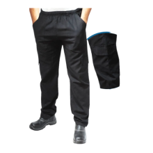 Cala Brim Leve Cargo Preta Uniforme Profissional